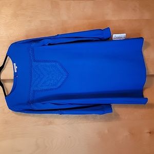 Gibson Latimer Royal Blue Embroidery Dress